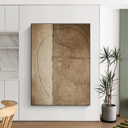 Brown Sketch - like Lines, "Earthy Draft" - Abstract Sketch Painting CT0708