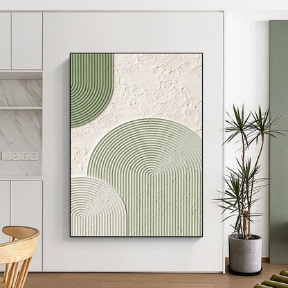 Minimalist Green and White Textured Abstract - Abstract Painting On Canvas DKH1488