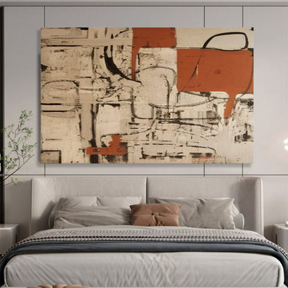 “Rustic Tones Abstract Forms” Abstract Painting On Canvas DLZ099