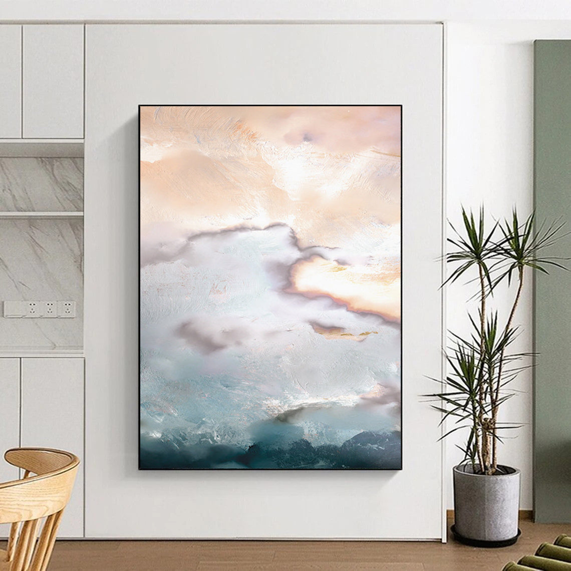 “Ethereal Cloud Layers” - Abstract Landscape Painting On Canvas DTP165