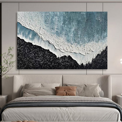 Textured Ocean Wave - Impasto Seascape Painting On Canvas DLZ207