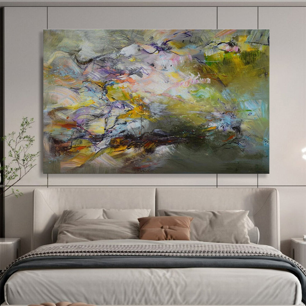 Dreamy Color Fusion Abstract Painting On Canvas DKH658