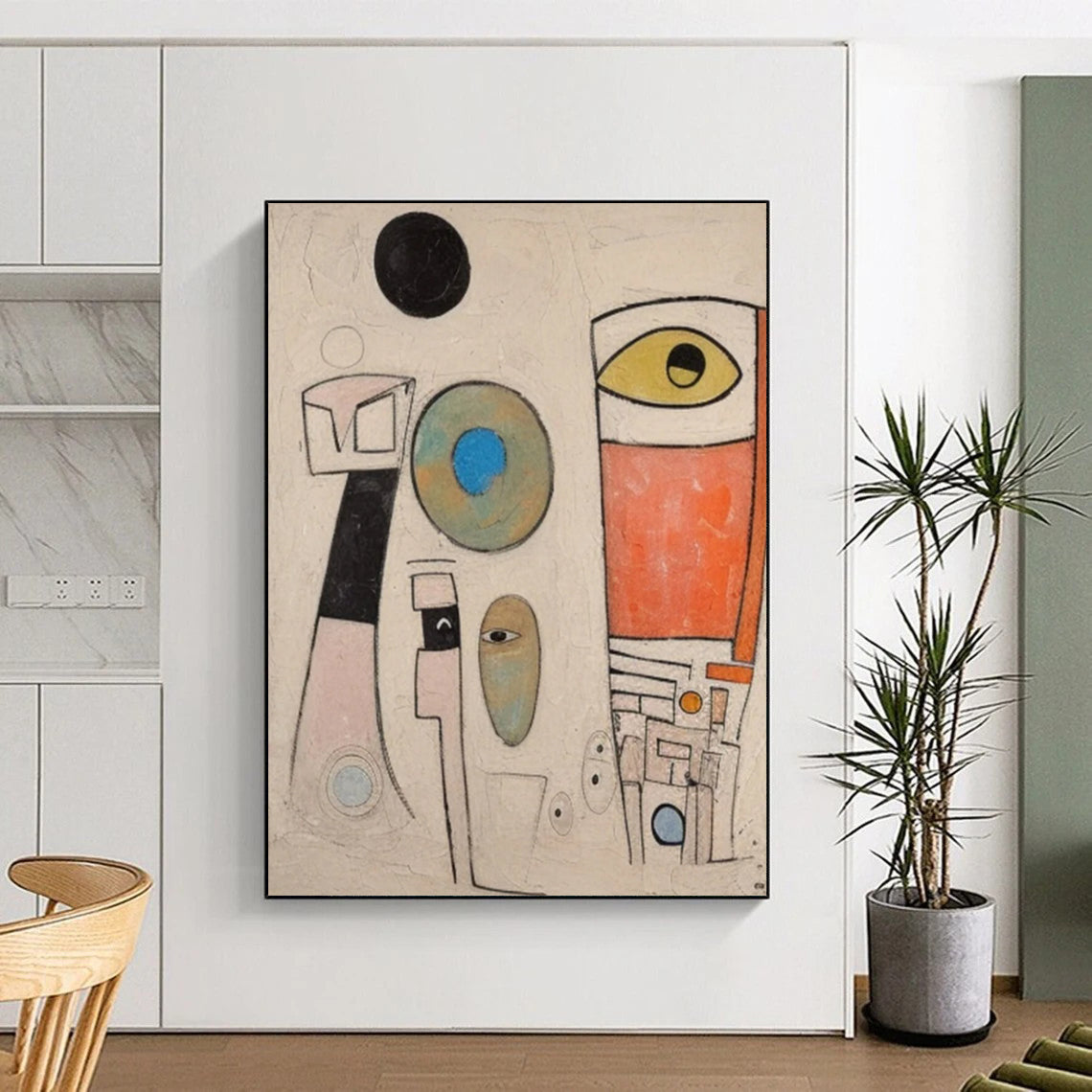 “Colorful Abstract Figures” - Cubist - Inspired Painting On Canvas DTP027