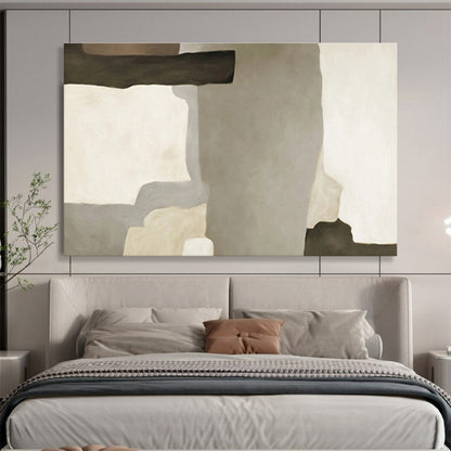 Neutral Geometric Forms - Minimalist Abstract Painting On Canvas DKH607