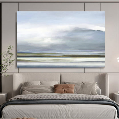 “Soft Hues: Tranquil Landscape” Minimalist Landscape Painting On Canvas DKH360