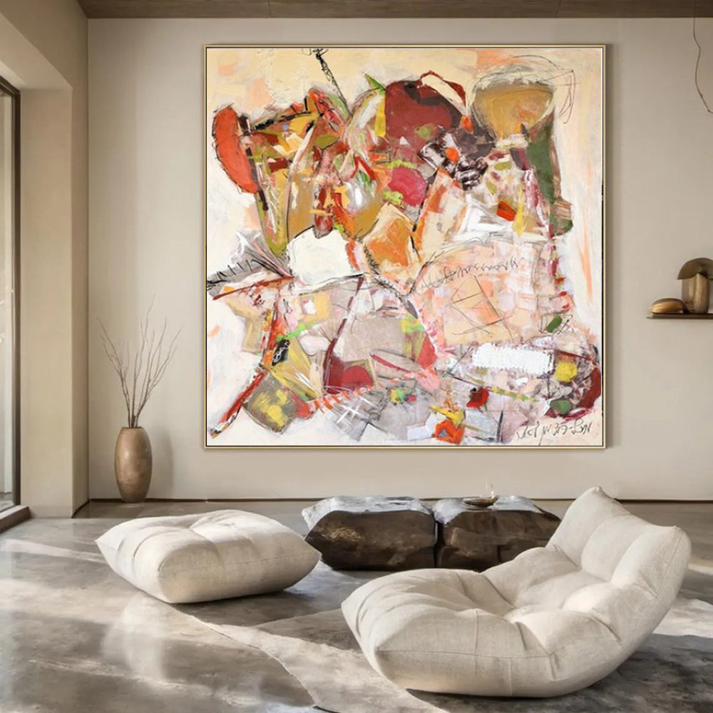 “Colorful Abstract Collage Mix” – Mixed - Media Abstract Art CT1171