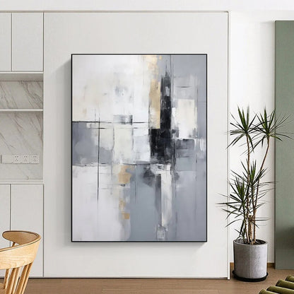 “Neutral Geometric Abstraction” - Minimalist Abstract Painting On Canvas DTP138