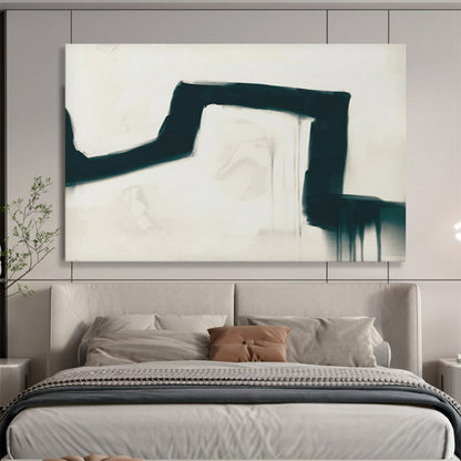 “Abstract Black Form” Expressive Minimalist Painting On Canvas DLZ115