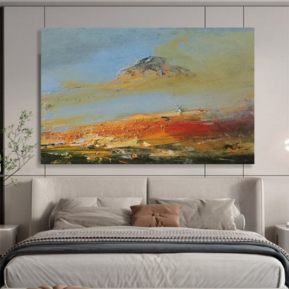 “Colorful, Textured Mountain ‘Vibrant Peak View’” - Impasto Landscape Painting On Canvas DLZ042