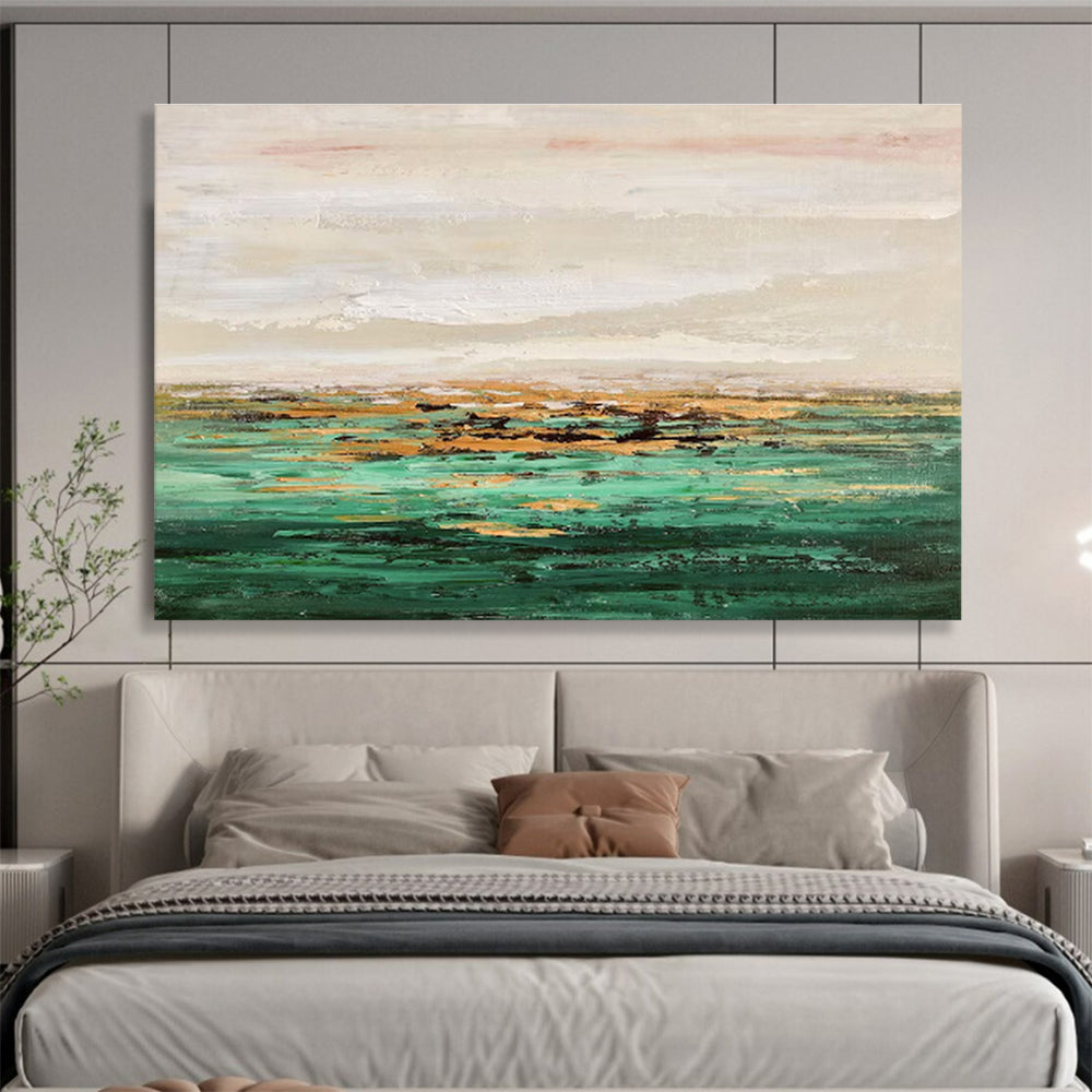 Ethereal Coastal Reprise - Abstract Seascape Painting On Canvas DKH648