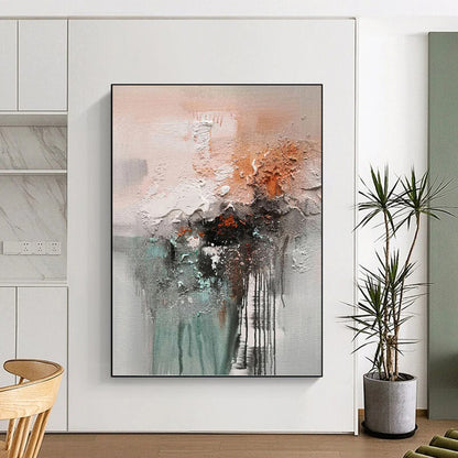 “Textured Abstraction” - Multicolor Textured Abstract Painting On Canvas DKH1564