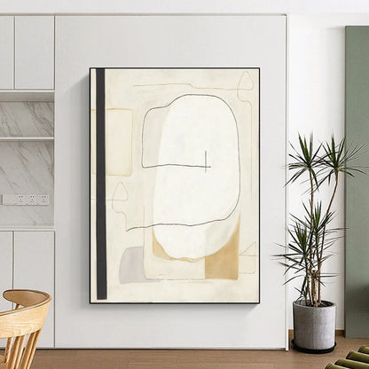 “Minimalist Line Shapes” - Abstract Geometric Painting On Canvas DTP025
