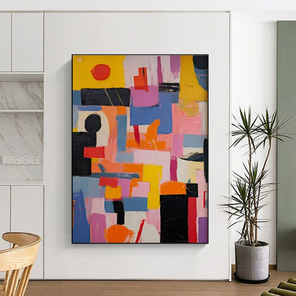 “Colorful Abstract Collage: Dynamic Modern Art” ，Abstract Mixed - Media Collage CT0880