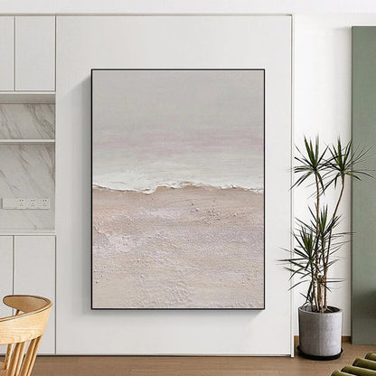 “Textured Beach Scene with Soft Tones” - Calming Landscape Painting On Canvas DKH1124