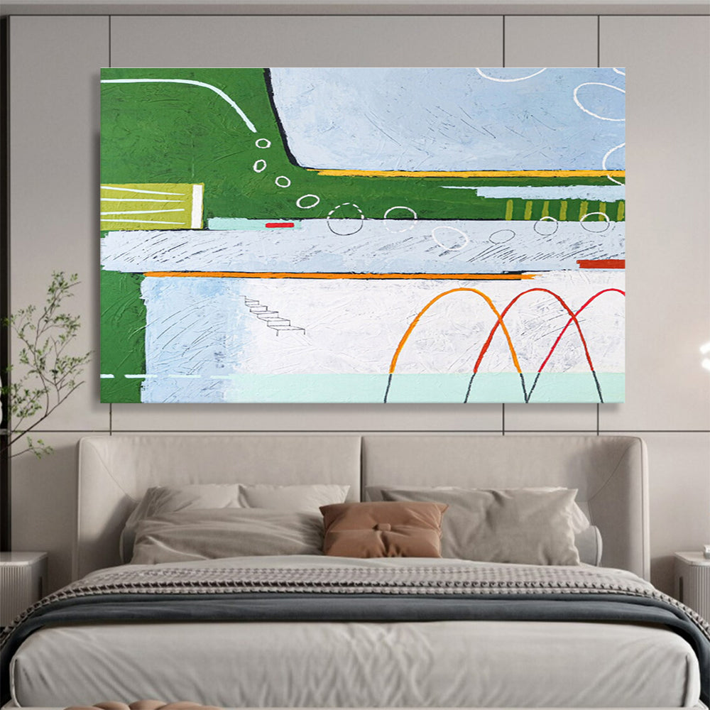 “Colorful Abstract Pathways” Abstract Acrylic Painting On Canvas DKH565