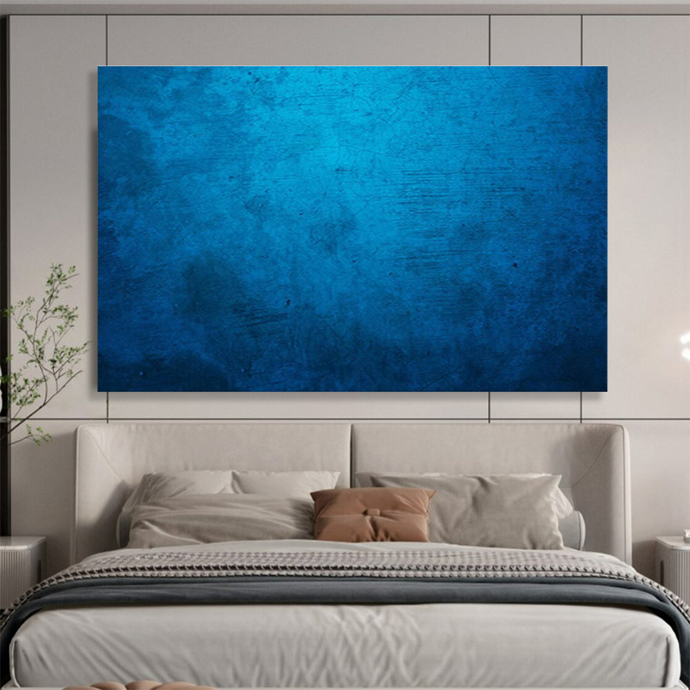 Textured Blue Surface - Abstract Impasto Painting On Canvas DKH616