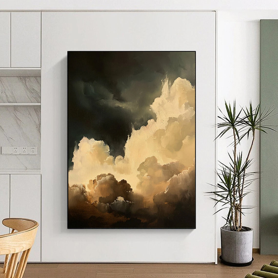 “Dark Sky Clouds” - Romantic Realist Landscape Painting On Canvas DTP022