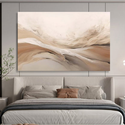 Neutral - Toned Fluid Abstract “Soft Flow of Neutrals” Painting On Canvas DKH092