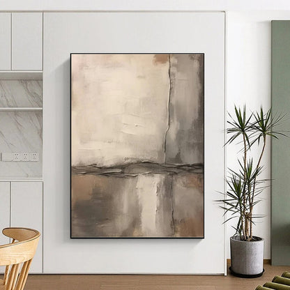 Beige - Gray Textured Blocks, "Subtle Structure" - Abstract Textured Painting CT0711