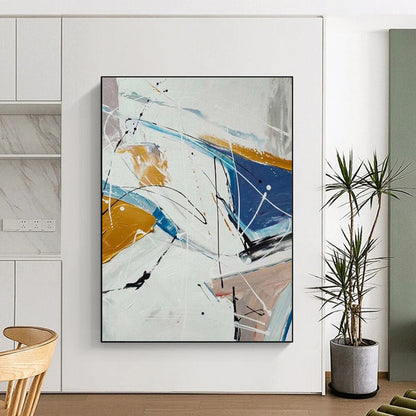 “Colorful Linear Dynamism” - Abstract Expressionist Painting On Canvas DTP049
