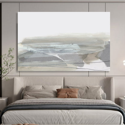 “Minimalist Gray Landscape” Abstract Watercolor - style Painting On Canvas DLZ130