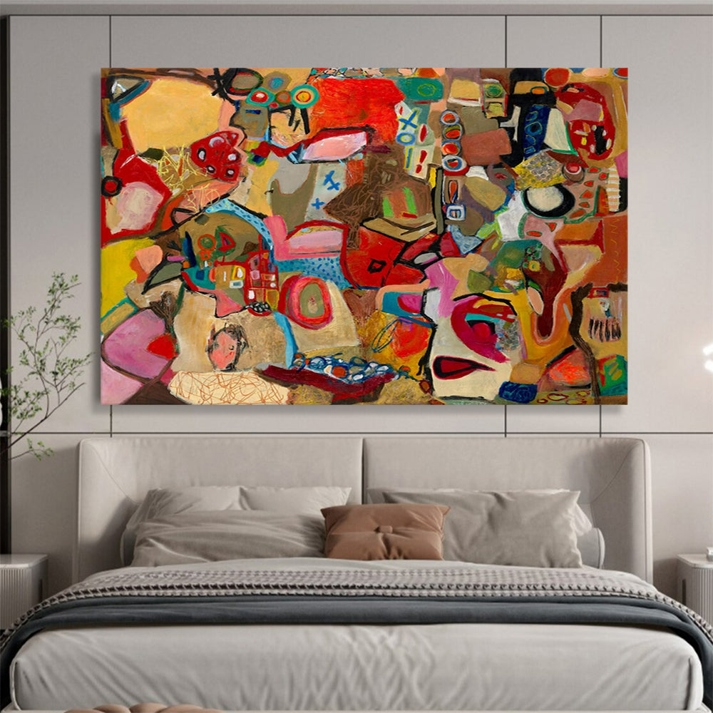 Colorful Abstract Composition - Abstract Expressionist Painting On Canvas DLZ240