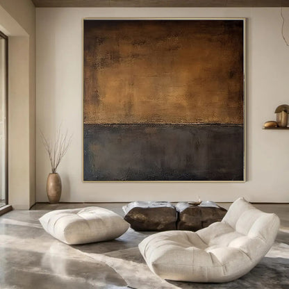 Two - tone Textured Abstract - Minimalist Textured Acrylic Painting CT1363