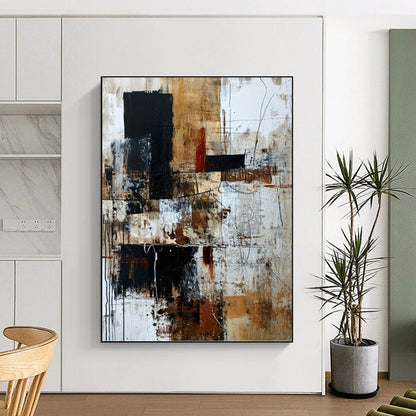 Earth - Toned Abstract Chaos - Abstract Painting On Canvas DKH1330
