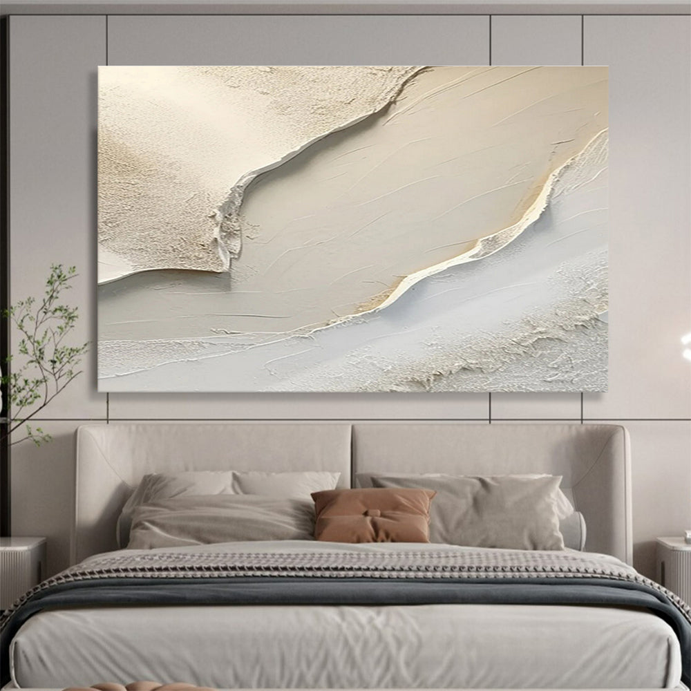 Textured Neutral Abstract - Subtle Beiges and Layered Textures Painting On Canvas DKH040