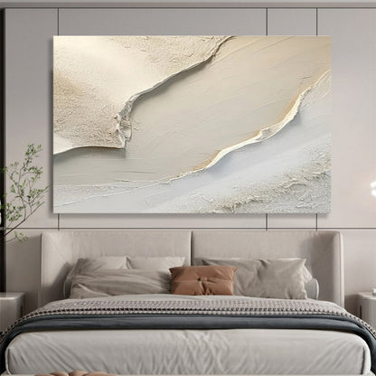 Textured Neutral Abstract - Subtle Beiges and Layered Textures Painting On Canvas DKH040