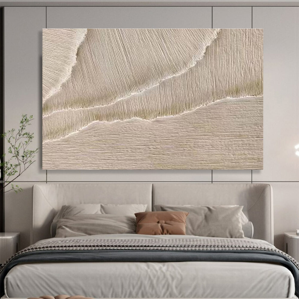 Textured Neutral Abstract “Subtle Textured Layers” Painting On Canvas DKH095