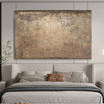 Aged Texture in Brown - Abstract Impasto Painting On Canvas DKH599