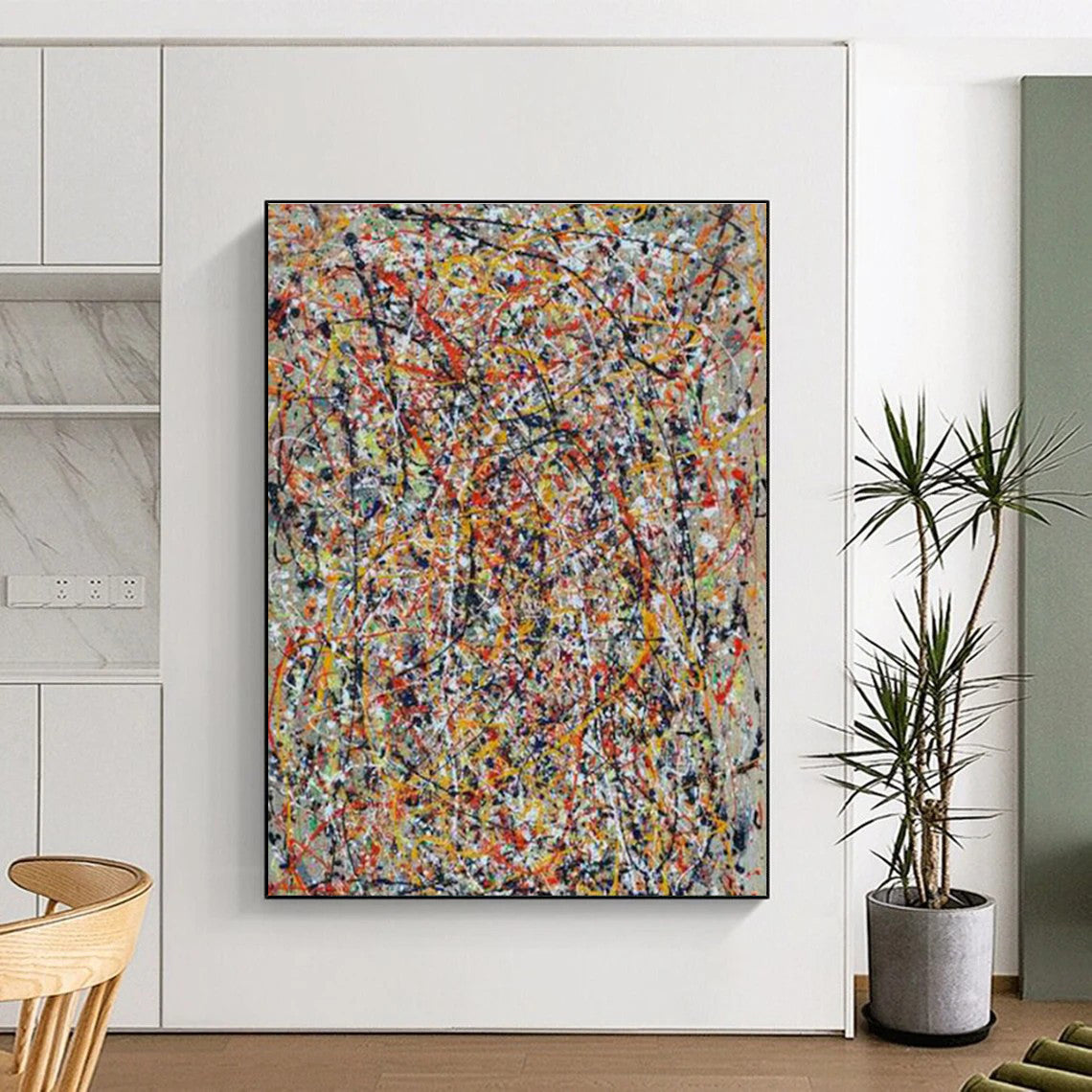 Colorful Chaotic Lines & Splashes, "Vivid Chaos" - Abstract Expressionism Painting CT0704