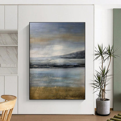 “Soft Gray Seascapes” ，Abstract Landscape Oil Painting CT0908
