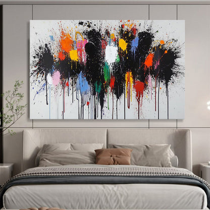 Vibrant Splatter Abstract - Action Painting On Canvas DLZ193