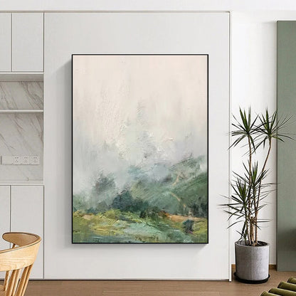 “Misty Mountain Hues” – Impressionistic Landscape Painting On Canvas CT2110