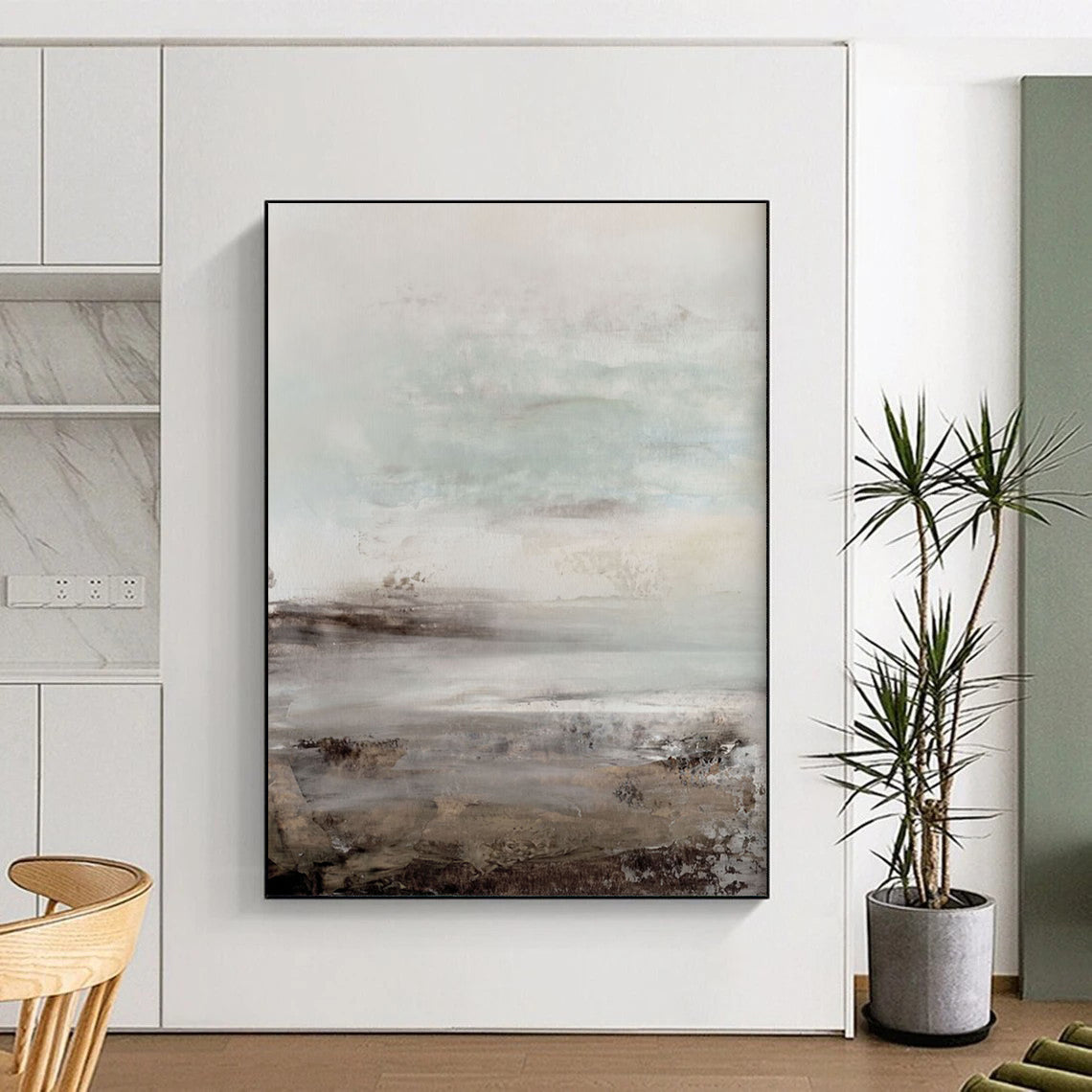 “Muted Coastal Landscape” - Abstract Landscape Painting On Canvas DTP153