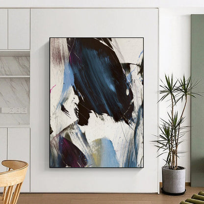 “Dynamic Black - Blue - Purple Abstract” - Abstract Expressionist Painting On Canvas DTP186