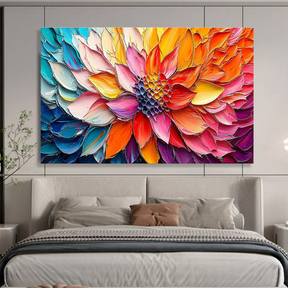 “Colorful Blossom - Vivid Multicolor Flower Painting On Canvas” DKH866