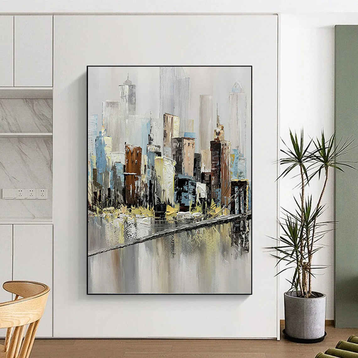 Impressionistic Cityscape - Cityscape Painting On Canvas DKH1451