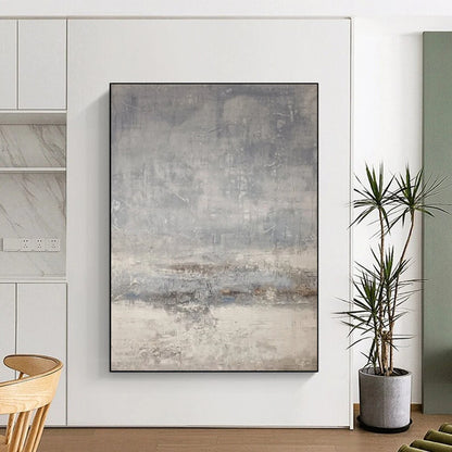 “Gray Textured Abstraction” - Minimalist Abstract Painting On Canvas DTP058