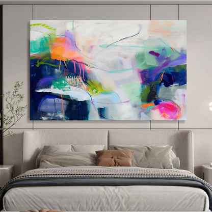 “Colorful Abstract Tangle” Abstract Acrylic Painting On Canvas DKH496