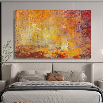 Warm Textured Abstract in Orange and Purple Painting On Canvas DKH192