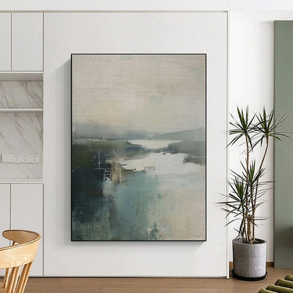Muted Landscape - like Blurs, “Misty Morning Calm” - Abstract Landscape Oil Painting CT0740