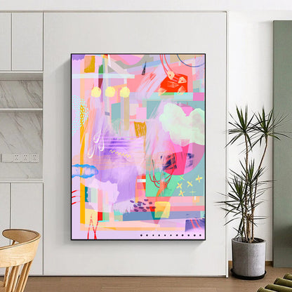 “Pastel Pop” - Abstract Geometric Color Fusion Art on Canvas CT1864