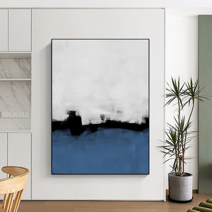 “Monochrome Blues and Whites - Minimalist Abstract” - Acrylic Abstract Art CT1964