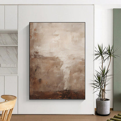 Subtle Tonal Abstract in Beiges and Whites - Abstract Painting On Canvas DKH1470