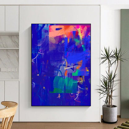“Blue - Purple Abstract Energy” - Dynamic Abstract Art CT2007