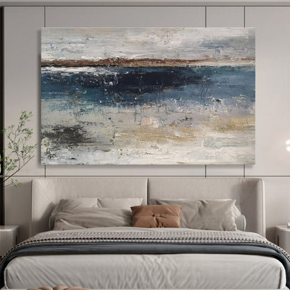 Textured Coastal Abstract Painting On Canvas DKH288