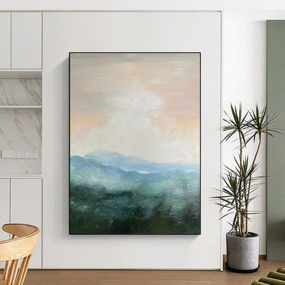 “Soft Tonal Mountainscape” - Impressionist Landscape Painting On Canvas DTP010